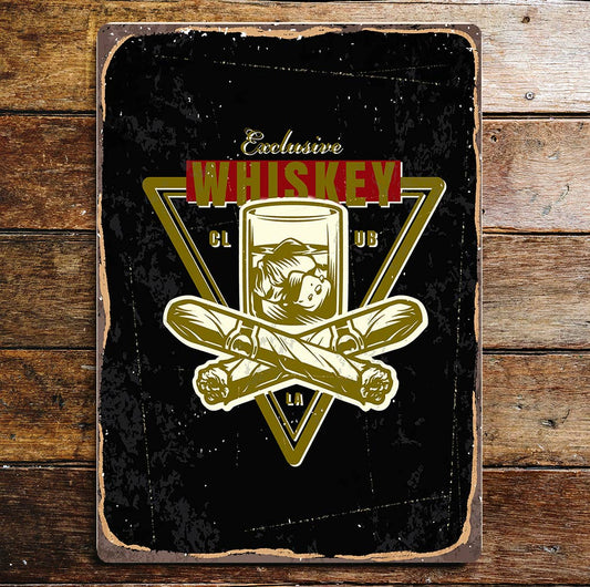 Whiskey drinking fun  lifestyle | Metal Sign Plaque