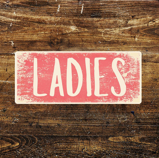 Ladies bathroom notice vintage look | Metal Sign