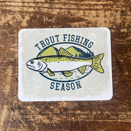 Trout Fishing season Tin Sign | Metal Sign Plaque