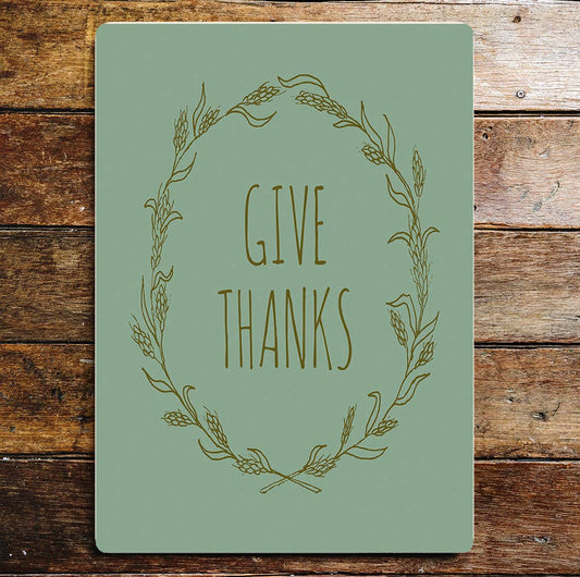 Give Thanks Wreath | Metal Sign Plaque