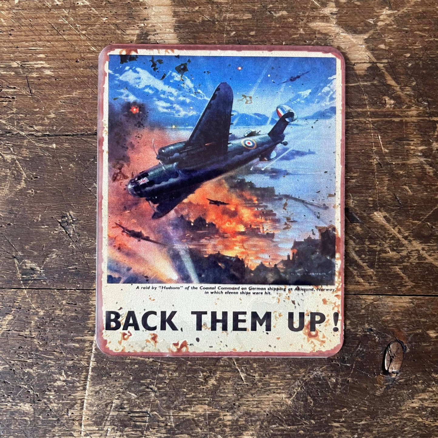 RAF back them up Plane Metal Sign Plaque