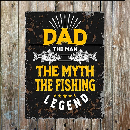 Dad The Fishing Legend | Father's Day | Metal Sign Plaque