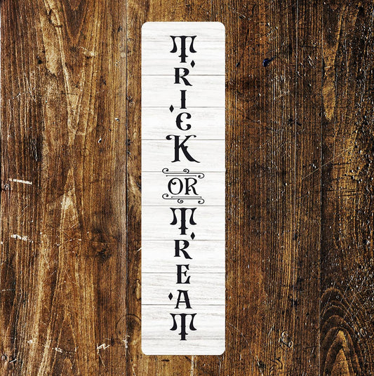 trick or treat Halloween - Metal Long Sign Plaque (Copy)