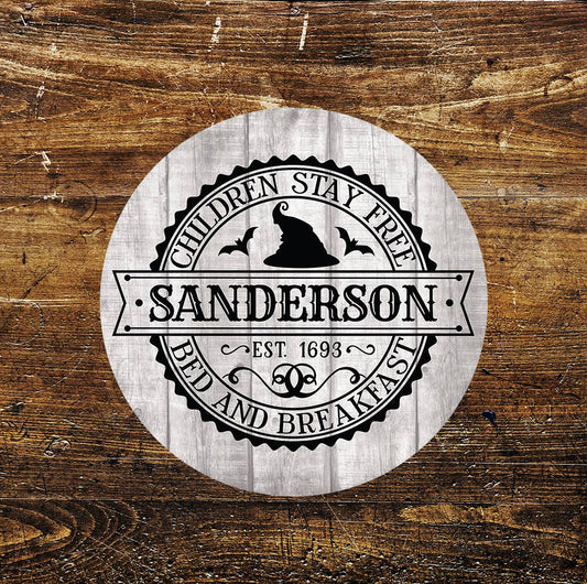 Witches Bed and Breakfast Sanderson Circle Metal Sign