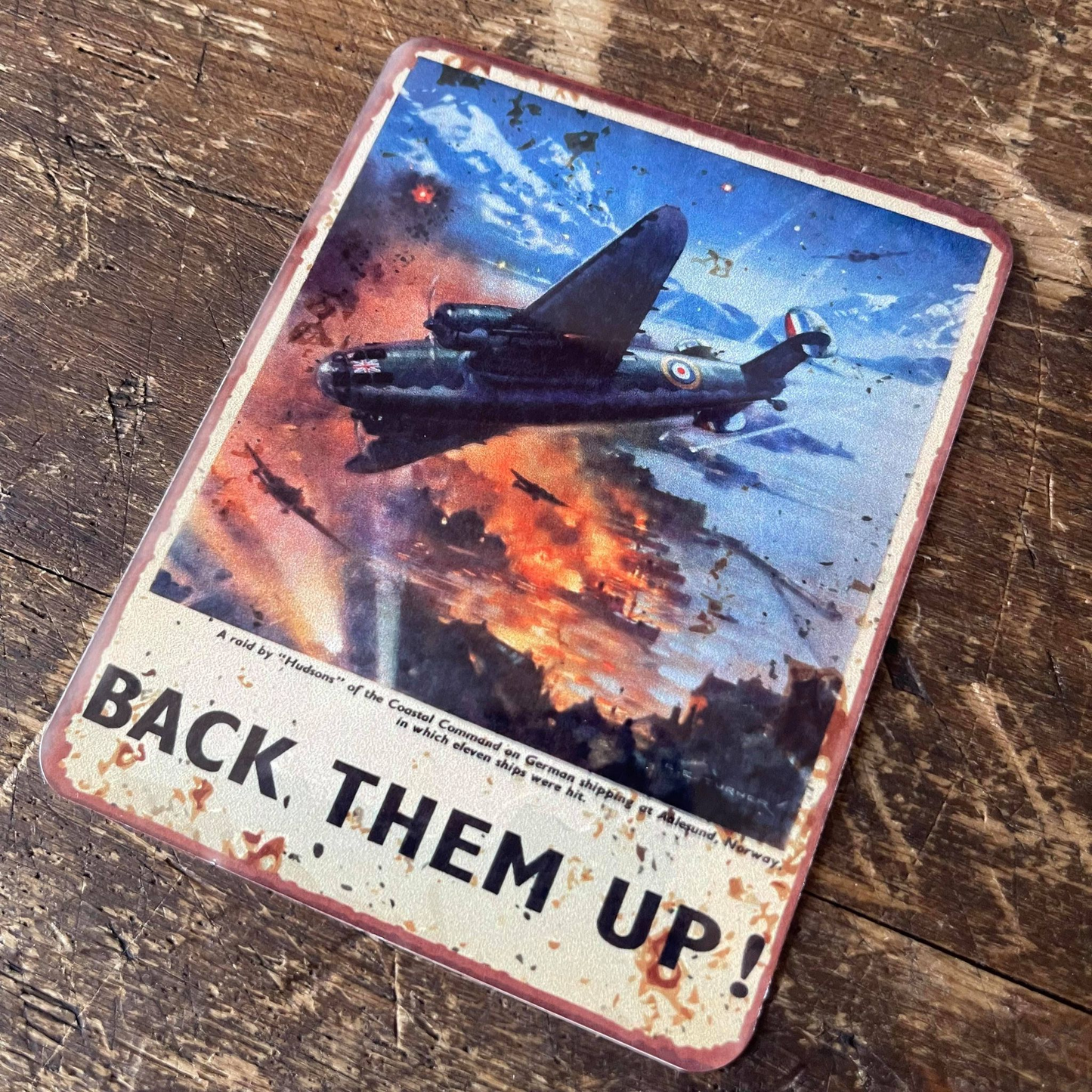 RAF back them up Plane Metal Sign Plaque