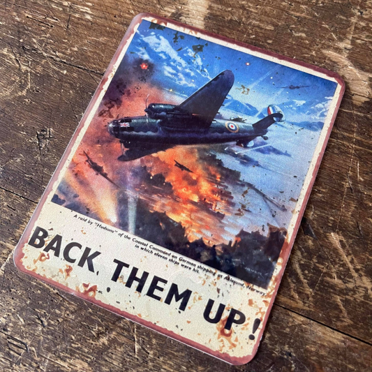 RAF back them up Plane Metal Sign Plaque