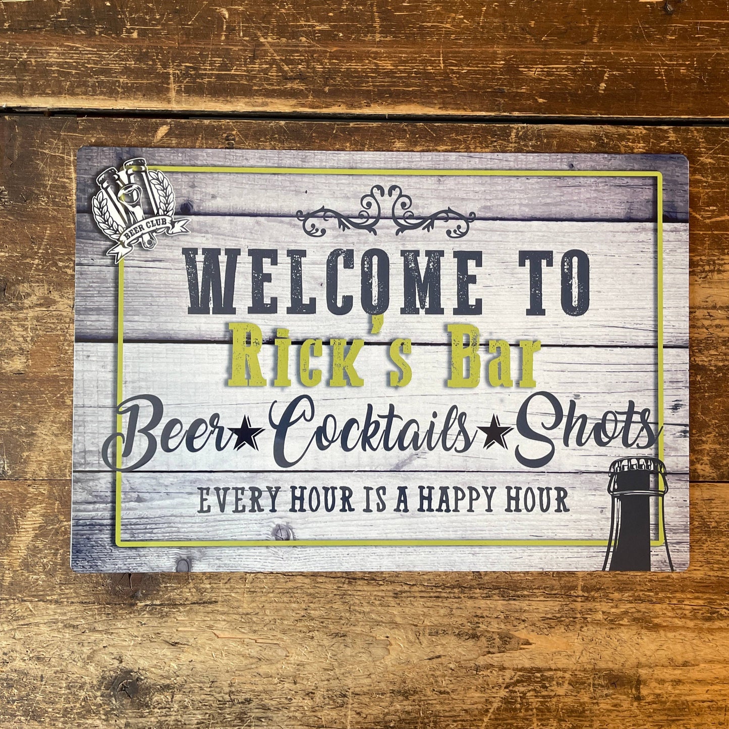 Welcome to Name yours Bar Name | Metal Wall Sign