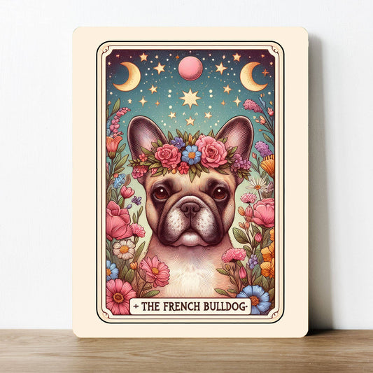 The French Bulldog Flower Tarot | Metal Sign Plaque