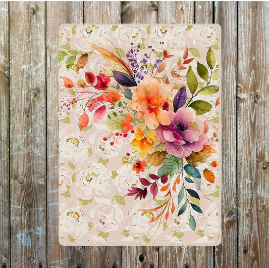 Pretty Bright Flower Collection Metal Sign Plaque