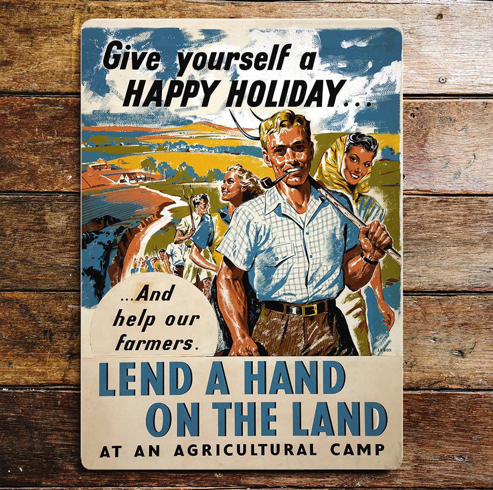Lend A Hand on the Land help farmers | Metal Sign