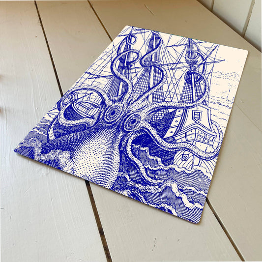 Blue Octopus | Metal Botanical Wall Sign