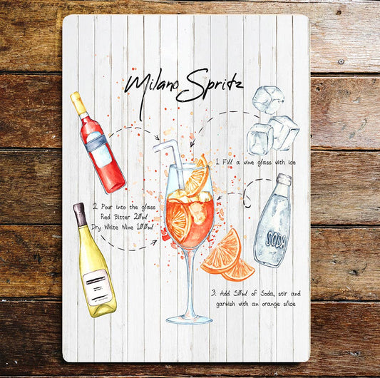 Spritz
Cocktail bar recipe art Metal Sign Plaque