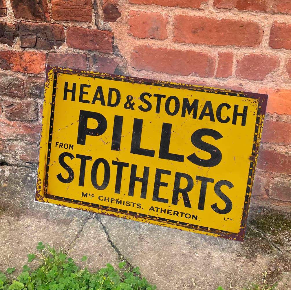 Head & Stomach Pills From Stotherts | Metal Sign Plaque