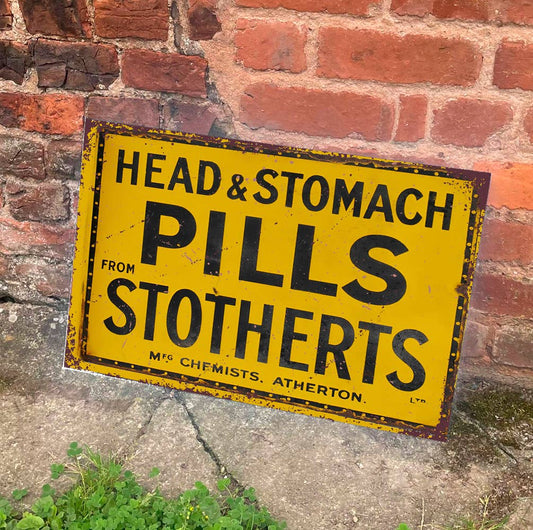 Head & Stomach Pills From Stotherts | Metal Sign Plaque