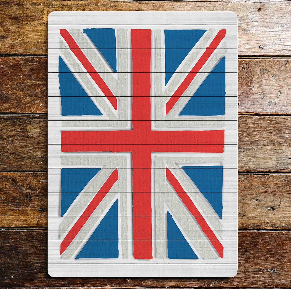 union jack wood effect on | Metal Sign Plaque