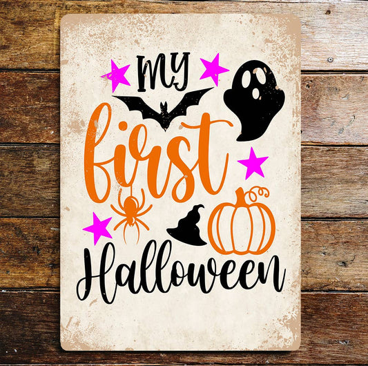 Halloween my first Halloween | Metal Wall Sign Plaque