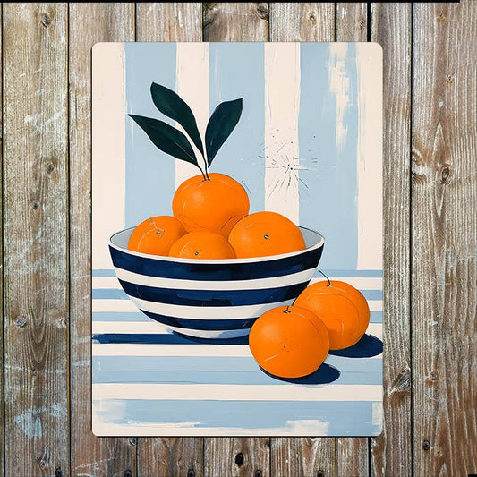 Bowl Of Oranges | Kitchen | Metal Sign Plaque