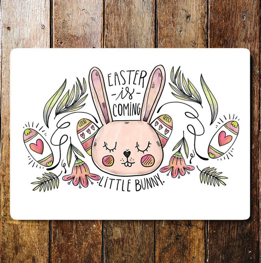 Easter Is Coming Little Bunny Eggs | Metal Sign Plaque