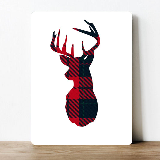 Deer Stag Tartan | Metal Sign Plaque