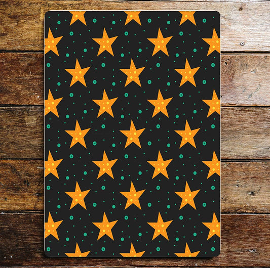 Stars And Spots Black Yellow And Green Metal Sign Plaque