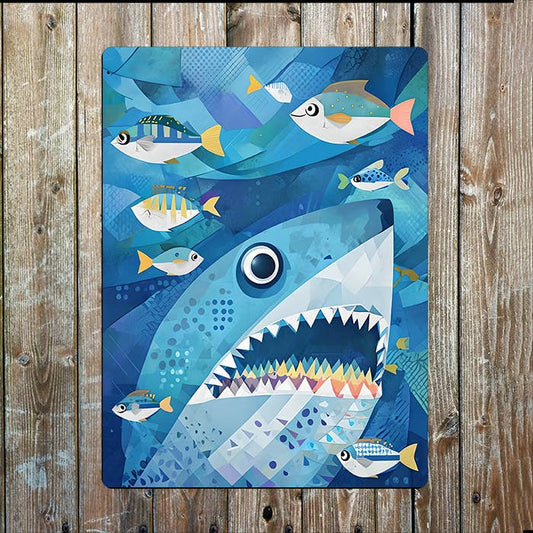 Underwater Shark Seaside Sea Nautical | Metal Sign Plaque