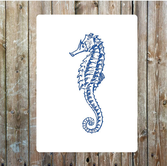 Seahorse fish blue Metal Sign Plaque