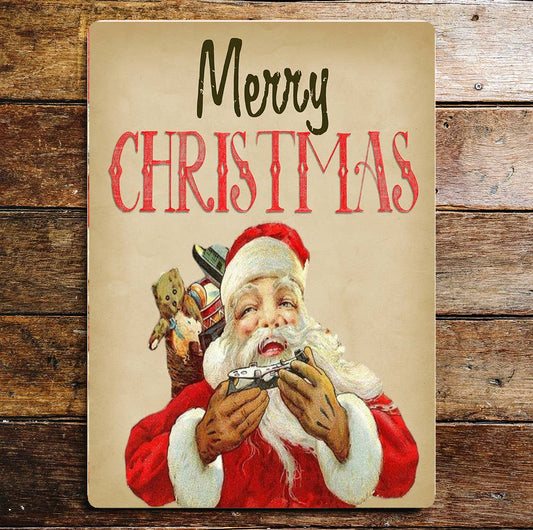 Merry Christmas time Santa Wall | Metal Sign Plaque