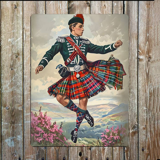 Highland Dancer | Scottish Scotland | Metal Sign Plaque