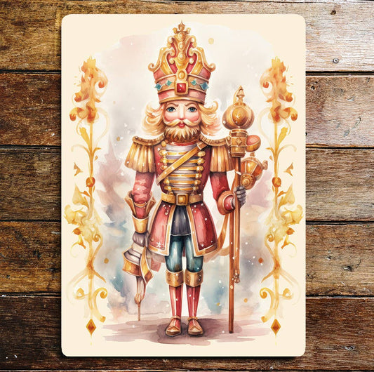 Toy Soldier Nutcracker Golden Art Metal Sign Plaque