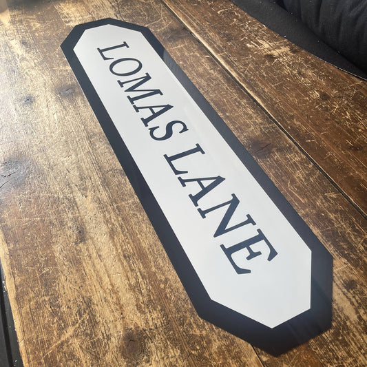Personalised Custom Street Metal Long Sign Plaque