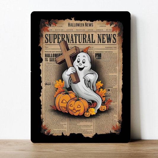 Supernatural News Halloween Horror Scary Metal Sign Plaque