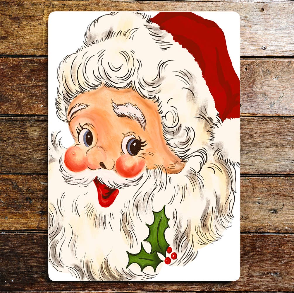 Christmas Santa Rosy Cheeks | Metal Sign Plaque