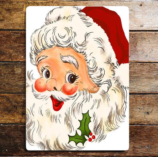 Christmas Santa Rosy Cheeks | Metal Sign Plaque