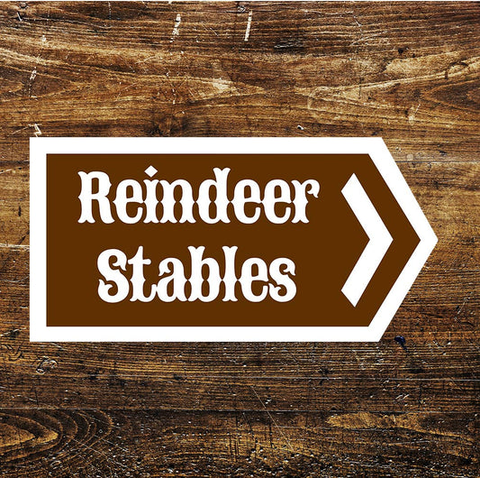 Reindeer Stables Christmas Home Decor Fun Art | Metal Sign