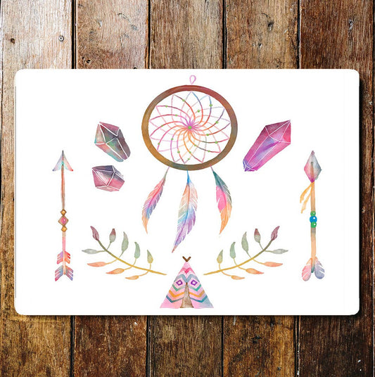 Colourful Dream Catcher Tepee Arrows | Metal Sign plaque