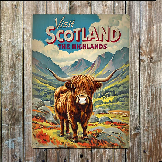 Visit The Highlands | Scottish, Scotland | Metal Sign Plaque