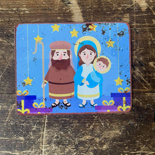 Christmas Mary Joseph Jesus | Metal Vintage Wall Sign
