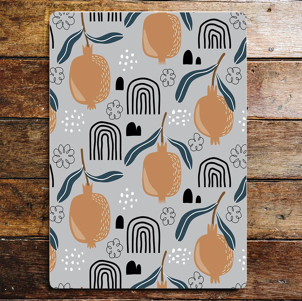 70's style kiwi Fruit pattern kitchen | Metal Wall Sign