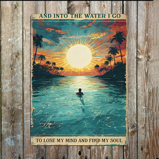 Tranquil Sunset Over Tropical Waters Metal Sign Plaque