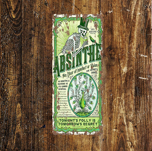 Absinthe Green Drink - | Metal Wall Sign