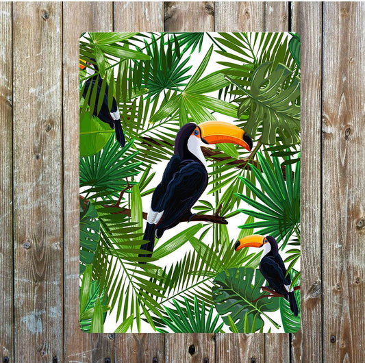 Toucan, leaves, jungle, birds Metal Sign Plaque
