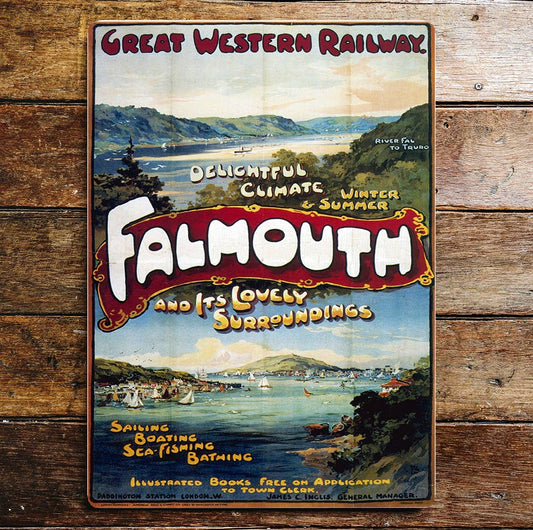 Great Western Railway Falmouth Its Lovely | Metal Sign Plaque