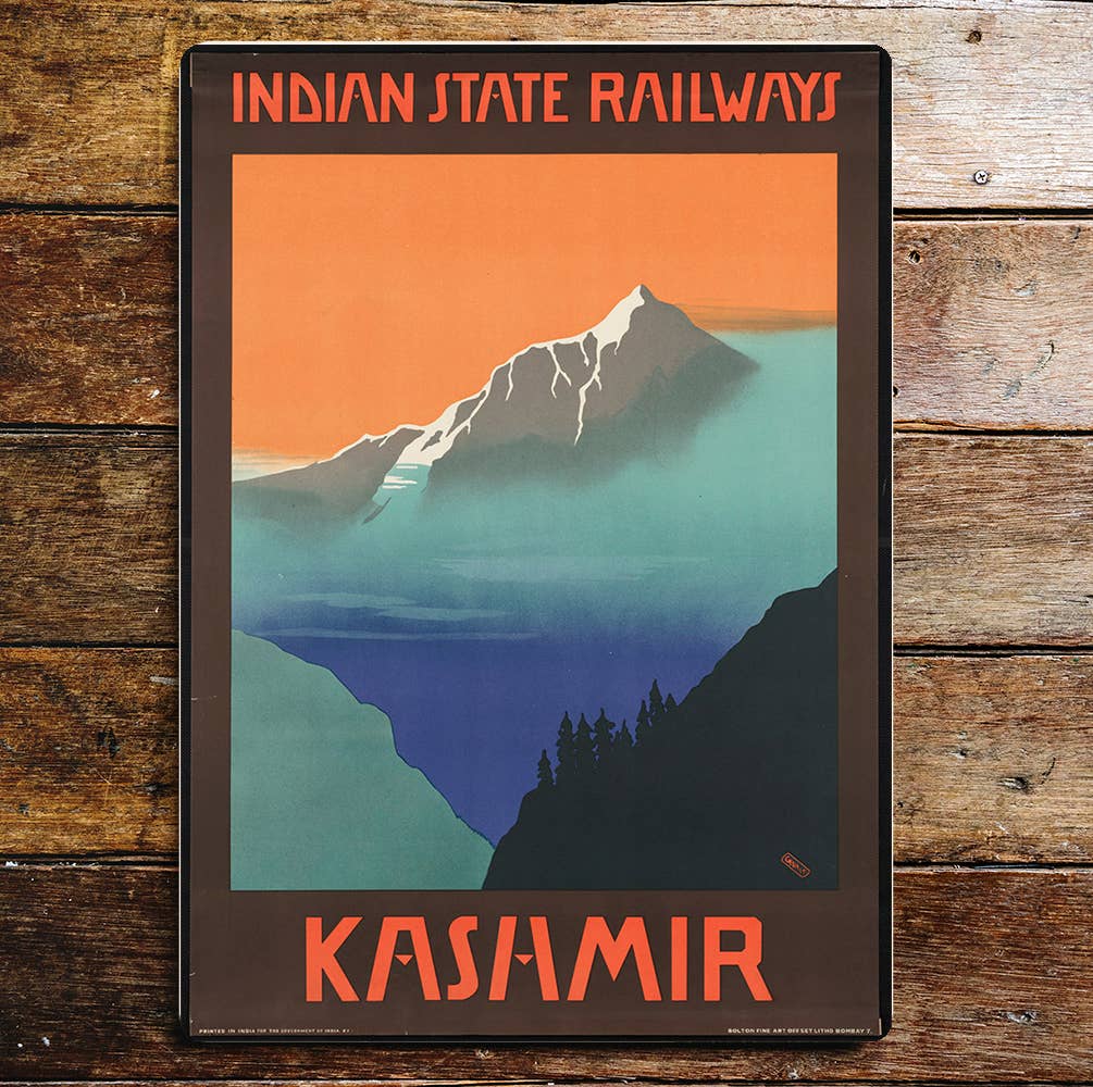 Indian State Railways Kashmir Mountains | Metal Sign Plaque