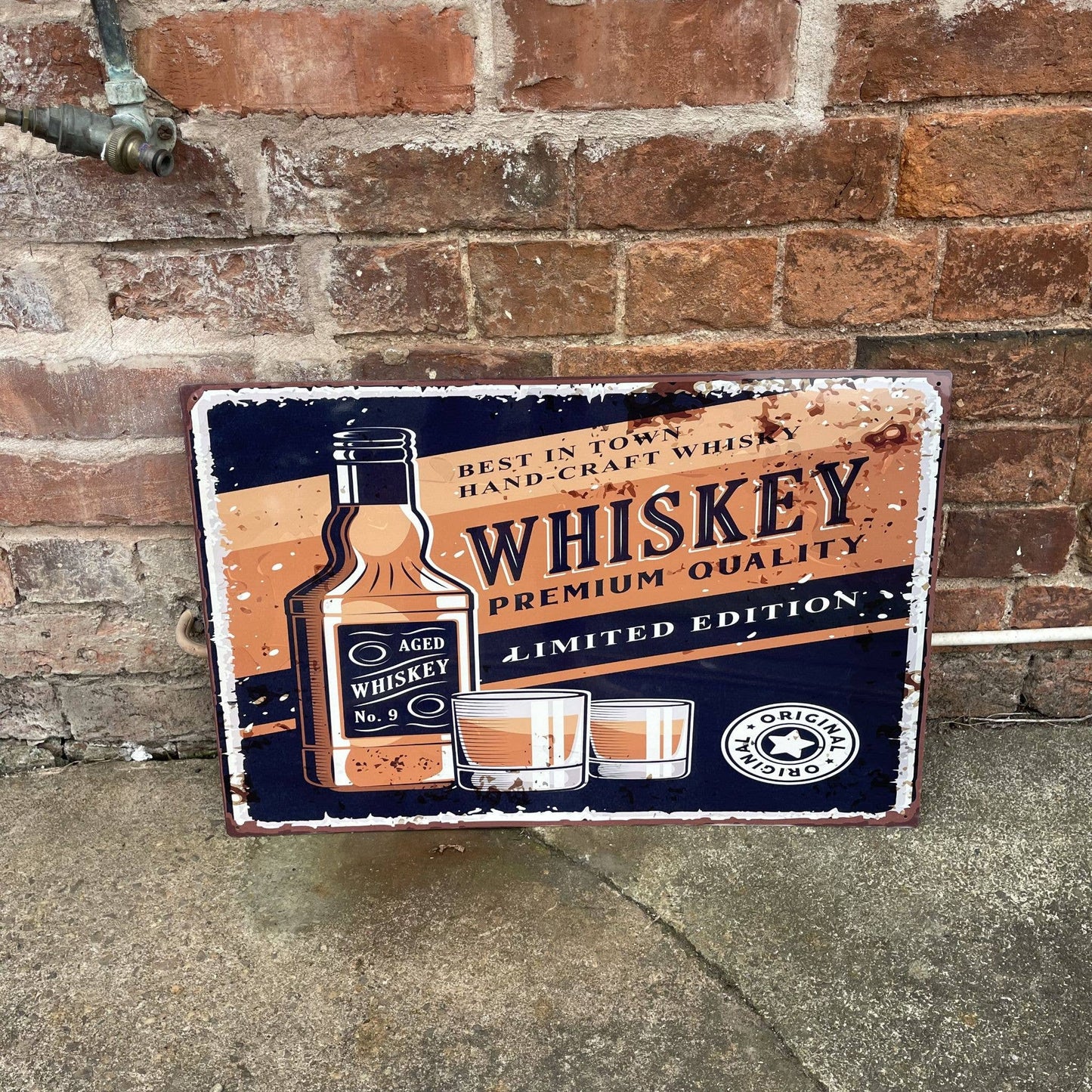 Whiskey Bar Retro Tin Sign | Metal Sign Plaque