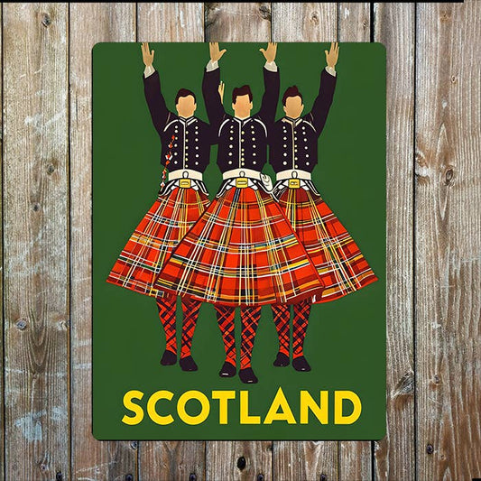 Vintage Dancers Kilt | Scottish Scotland | Metal Sign Plaque