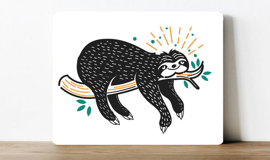 Cute sloth artwork | Metal Sign Plaque