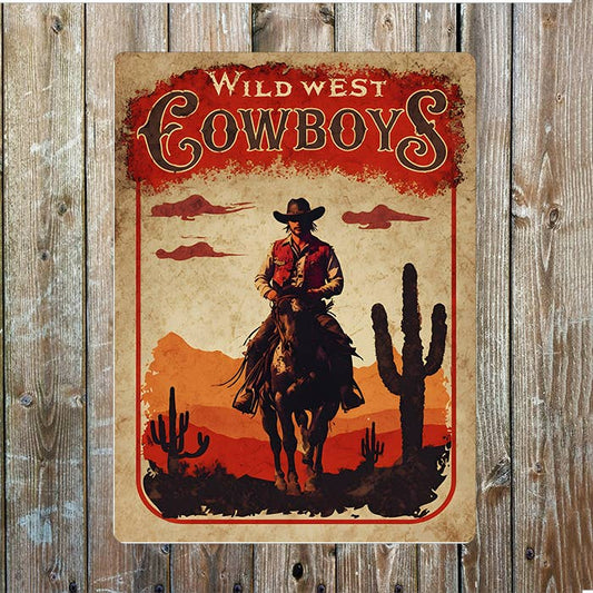 Wild West Cowboy Western | Metal Sign Plaque