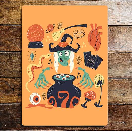 Witches Autumn Halloween Art | Metal Sign Plaque