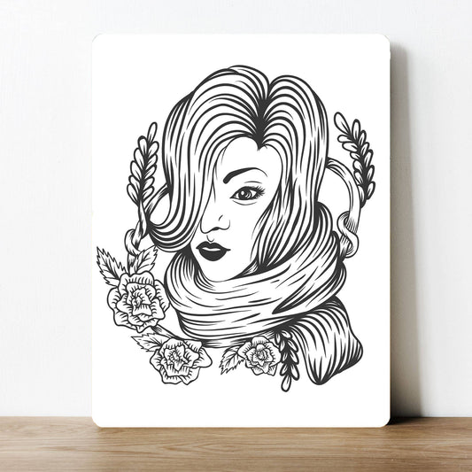 Woman in Harvest | Metal Sign Plaque