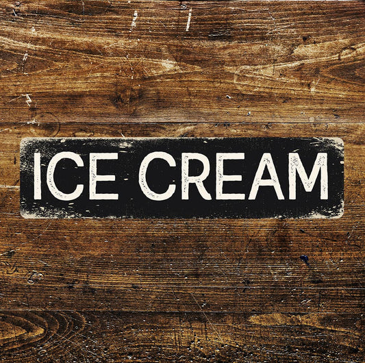 Ice Cream Kitchen Sign Metal Long Sign Plaque